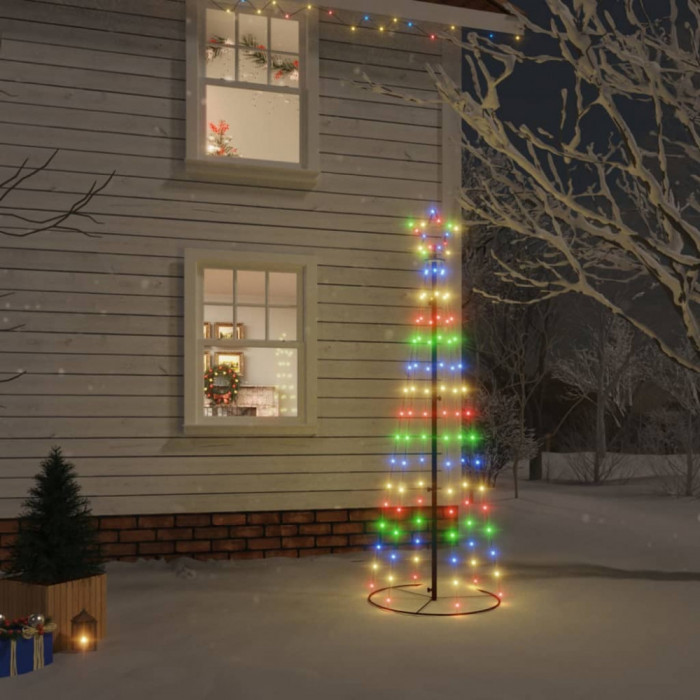 Brad de Craciun conic, 108 LED-uri, multicolor, 70x180 cm GartenMobel Dekor