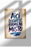 Unframed Romanian Quote Canvas Poster - Digital Print - Locuiesc Oameni Misto | A4 (21 x 29.7 cm)