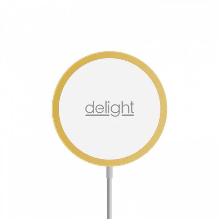 Delight - Platformă magnetică de &icirc;ncărcare fără fir &ndash; Type C - auriu