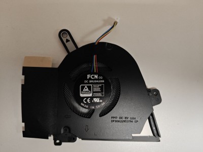 Cooler procesor Laptop Gaming, Asus, TUF Dash F15 FX516PC, 13NR05U0P01011, DFS5K221153714 FP17, 6033B0099501, 5V, 0.5A, CPU foto