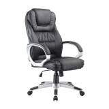 Cumpara ieftin Scaun directorial SL Q031, Piele ecologica, Inaltime reglabila, Mecanism de balans, 100 Kg, Negru
