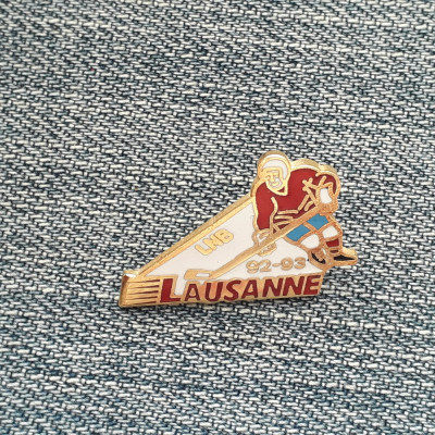 Insigna Hockey Lausanne 92 - 93 / pin sport Elvetia foto