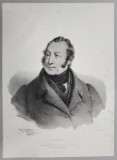 GIOACHINO ROSSINI , COMPOZITOR ITALIAN , LITOGRAFIE , DESEN de GREVEDON , litografiat de C. MOTTE , 1828