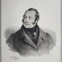 GIOACHINO ROSSINI , COMPOZITOR ITALIAN , LITOGRAFIE , DESEN de GREVEDON , litografiat de C. MOTTE , 1828