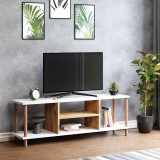 Masa TV Eroskobing 43x120x29 cm alb efect lemn [en.casa] HausGarden Leisure