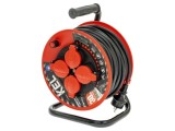 Prelungitor alimentare KEL 3x1,5mm2 bobinat cu 4 prize gumă negru