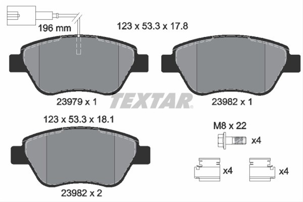 Set placute frana TEXTAR 2397901