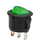 Interupator basculant 1 circuit 3 pini 6A 250V ON-OFF verde cu, Oem