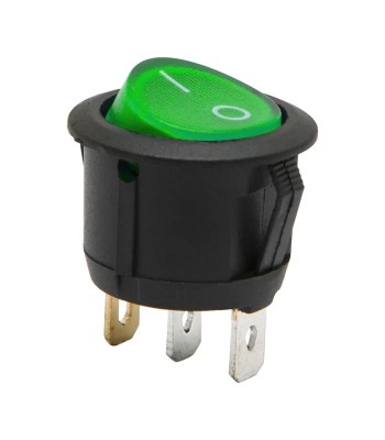 Interupator basculant 1 circuit 3 pini 6A 250V ON-OFF verde cu foto