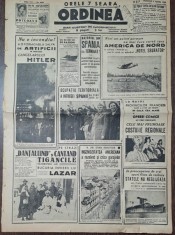 Ziarul Ordinea nr.2096/1939 foto