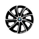 Set 4 Capace Roti potrivite jantelor de 16 inch, pentru BMW, model Stig Extra Black &amp; White