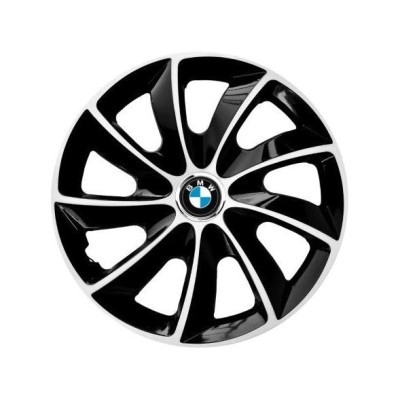 Set 4 Capace Roti potrivite jantelor de 15 inch, pentru BMW, model Stig Extra Black &amp;amp; White foto