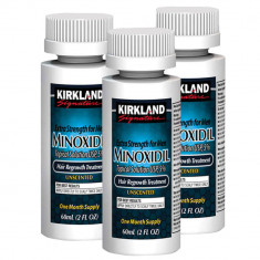 Set Solutie, Kirkland Signature, Minoxidil 5%, Tratament Impotriva Caderii Parului, fara Pipeta, 3x