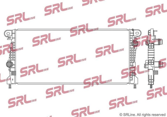 Radiator Ford Bronco, motor: 2.3 Ecoboost, 2.7 V6 Ecoboost, 3.0 V6 Ecoboost, intrare/iesire conectare rapida, 850x397x31, SRLine, Aluminiu/ Plastic