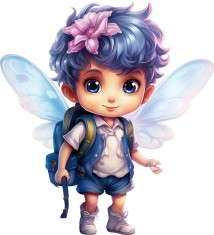 Sticker decorativ, Zana, Albastru, 65 cm, 8393ST-3 foto