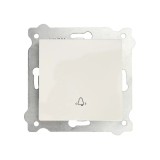 Intrerupator sonerie incastrata alb, dimensiuni 7.5x7.5 cm