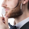 Pieptene Contur Barba Mustata Transparent - Sablon Barbierit Perfect, Ghid Simetric, Design Ergonomic