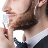 Pieptene Contur Barba Mustata - Sablon Barbierit Perfect, Transparent - Ghid Simetric Barba &amp; Perciuni