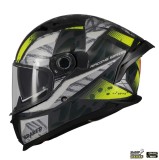 Casca integrala pentru scuter - motocicleta MT Braker SV Fury C6 gri/galben lucios (ochelari soare integrati) &ndash; tip viziera: MT-V-28B &ndash; DKS435 &ndash; punct