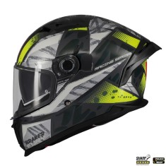 Casca integrala pentru scuter - motocicleta MT Braker SV Fury C6 gri/galben lucios (ochelari soare integrati) &ndash; tip viziera: MT-V-28B &ndash; DKS435 &ndash; punct