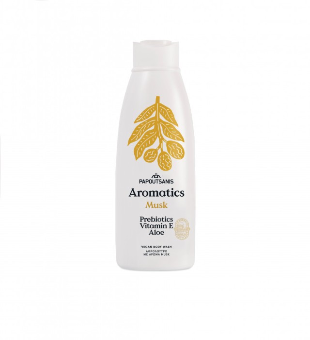 Gel de dus 100% vegan AROMATICS MUSK cu prebiotice si vit. E 650ml