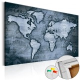 Cumpara ieftin Tablou din plută - Sapphire World [Cork Map] 120x80 cm