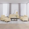 VidaXL Set de canapele cu perne, 4 piese, crem, microfibră 3201562