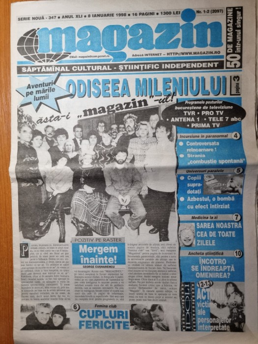 magazin 8 ianuarie 1998-art george clooney,claude lelouch,julio iglesias