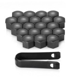 Set 20 capace prezoane de 17 mm si cheie de scos capace, universale, hexagonale, gri perlat