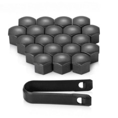 Set 20 capace prezoane de 17 mm si cheie de scos capace, universale, hexagonale, gri perlat