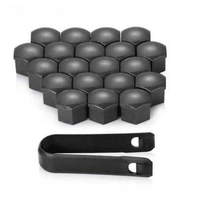 Set 20 capace prezoane de 17 mm si cheie de scos capace, universale, hexagonale, gri perlat foto