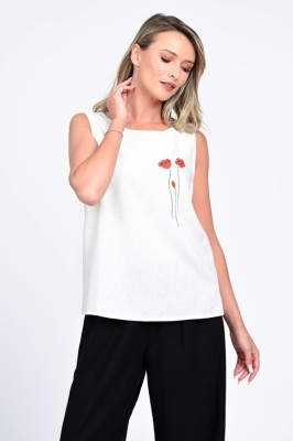 Bluza Dama, Eranthe, Garden Flowers V339, cu Pictura Realizata Manual - S foto