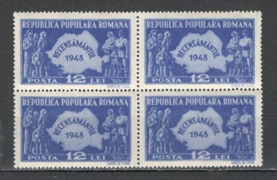 Romania.1948 Recensamintul populatiei bloc 4 TR.556 foto