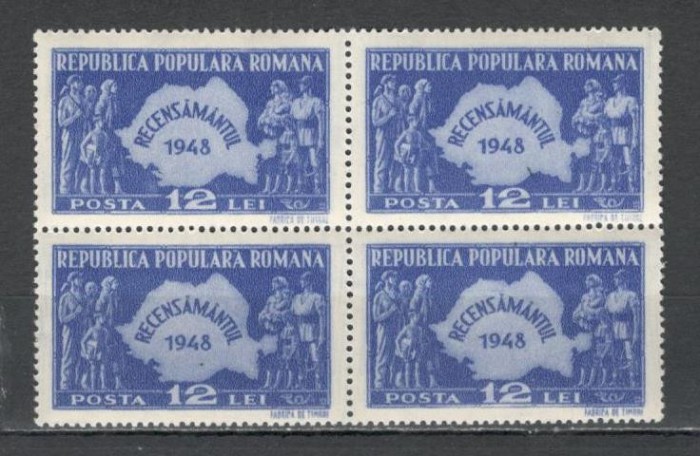 Romania.1948 Recensamintul populatiei bloc 4 TR.556