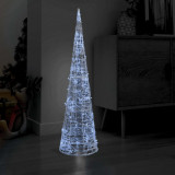 Piramida decorativa con de lumini cu LED alb rece 120 cm acril GartenMobel Dekor, vidaXL