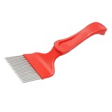 Furculita apicola pentru descapacit cu dinti &icirc;ndoiti din inox, 210 mm
