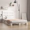 vidaXL Cadru de pat Single, alb, 90x190 cm, lemn masiv de pin