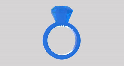 Inel Penis Diamond Cock Ring, Albastru foto