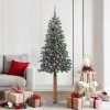 VidaXL Brad de Crăciun subțire Verde 180 cm PVC și lemn de PIN masiv 3394870