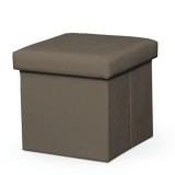 Cumpara ieftin Taburet pliabil piele ecologica maro Tela 40 x 40 x 37 cm