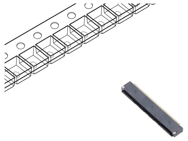 Conector FFC/FPC orizontal 68 pini ZIF contacte inferioare