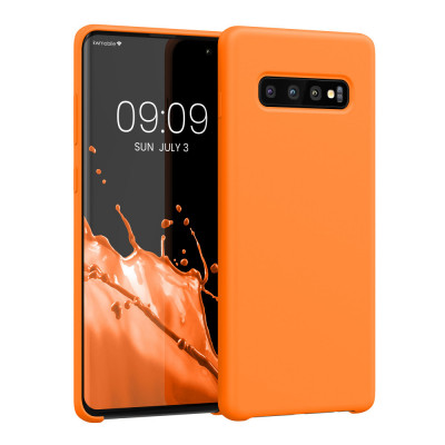 Husa kwmobile pentru Samsung Galaxy S10 Plus, Silicon, Portocaliu, 49028.150 foto