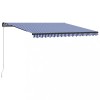 Copertină retractabilă manual, albastru și alb, 450x300 cm