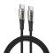 Cablu de Date Type-C la Type-C, 65W, 1m - Duzzona (A6) - Grey