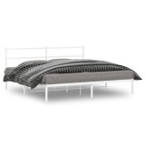 VidaXL Cadru de pat metalic cu tăblie, alb, 183x213 cm 355419