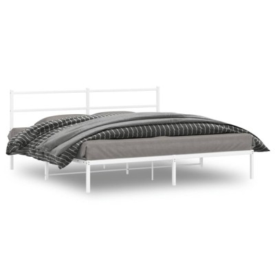 vidaXL Cadru de pat metalic cu tăblie, alb, 183x213 cm 355419 foto