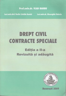 Vlad Barbu sa - Drept civil. Contracte speciale foto