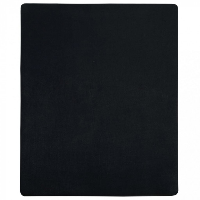 Cearșaf de pat cu elastic, negru, 160x200 cm, bumbac