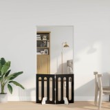 vidaXL Țarc pliabil pentru animale de companie 2 pcs Stejar Negru 8005955