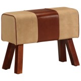 Bancă Bok gimnastică maro 58cm piele naturală/lemn masiv mango